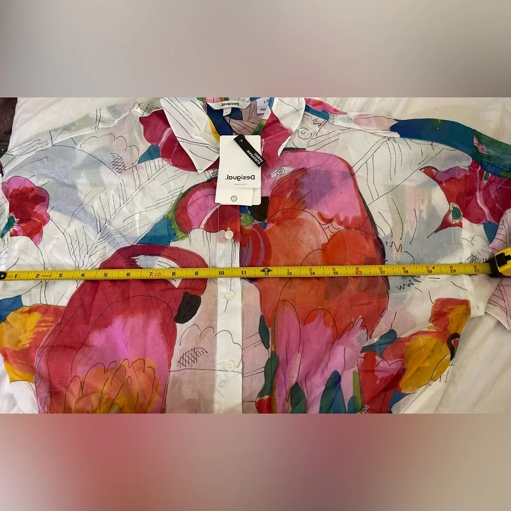 Desigual Multicolor Floral Cropped Button-Up Top - Picture 9 of 11